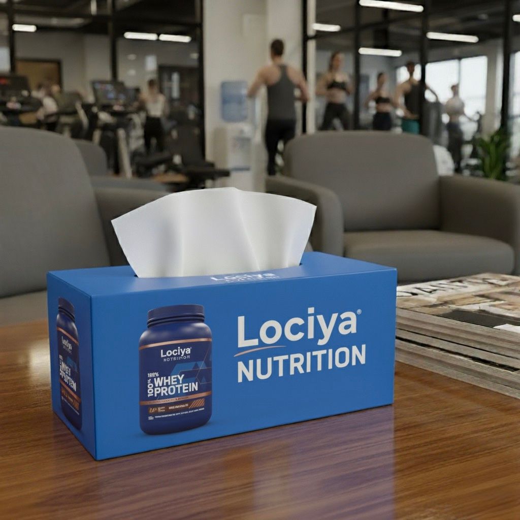 Gym and fitness center advertising with custom branded tissues in Dubai